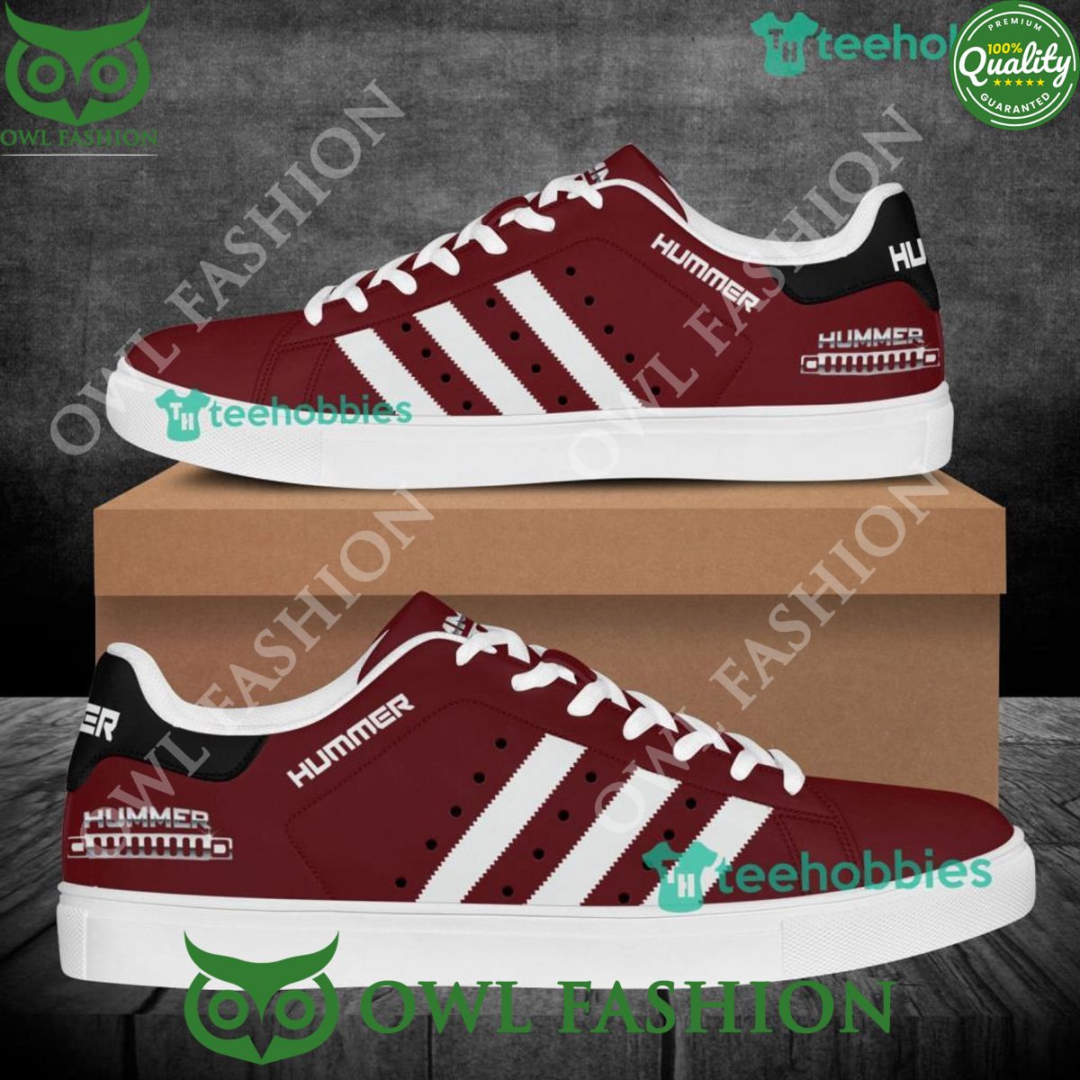 Hummer Minimalistic Style White Stripes Stan Smith Shoes