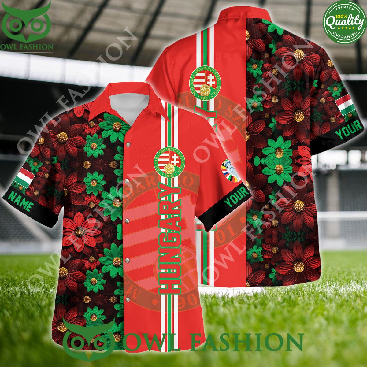 Hungary Custom Name UEFA Euro 2024 Summer Hawaiian Shirt