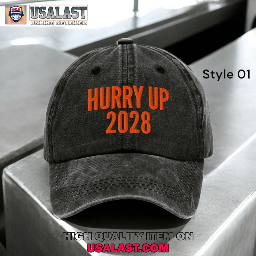 Hurry Up 2028 Print Baseball Cap