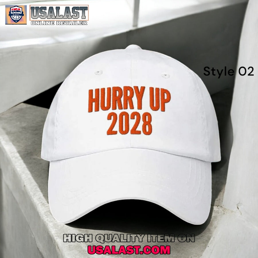 Hurry Up 2028 Print Baseball Cap