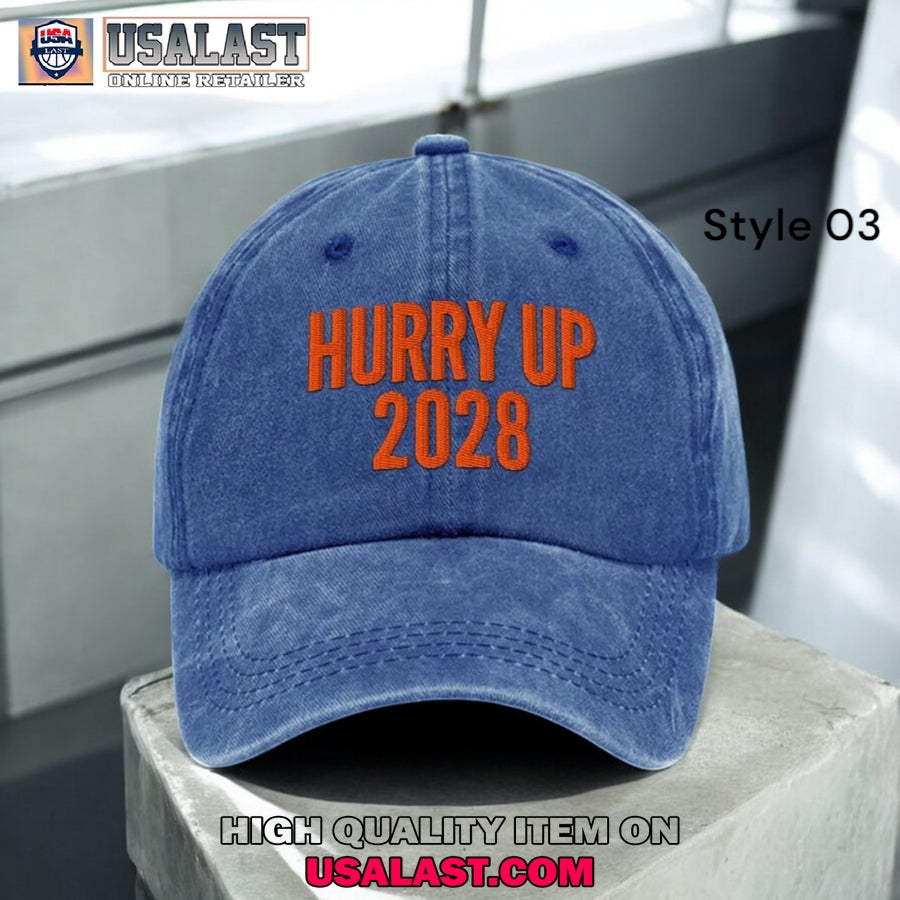 Hurry Up 2028 Print Baseball Cap