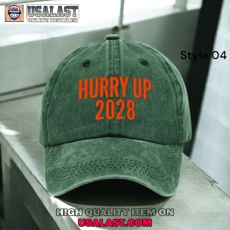 Hurry Up 2028 Print Baseball Cap
