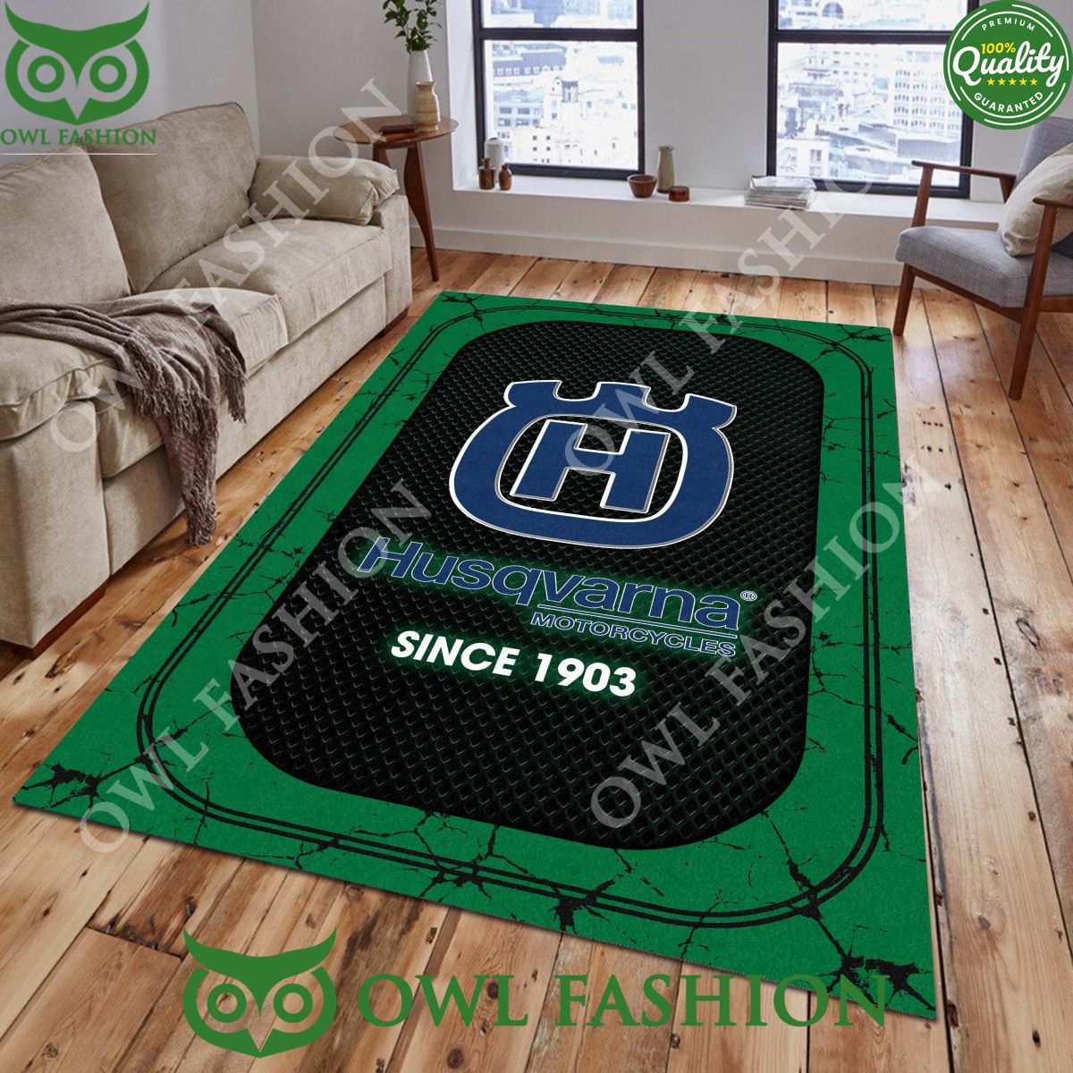 Husqvarna Motorcycles 1903 Rug carpet for stone marble