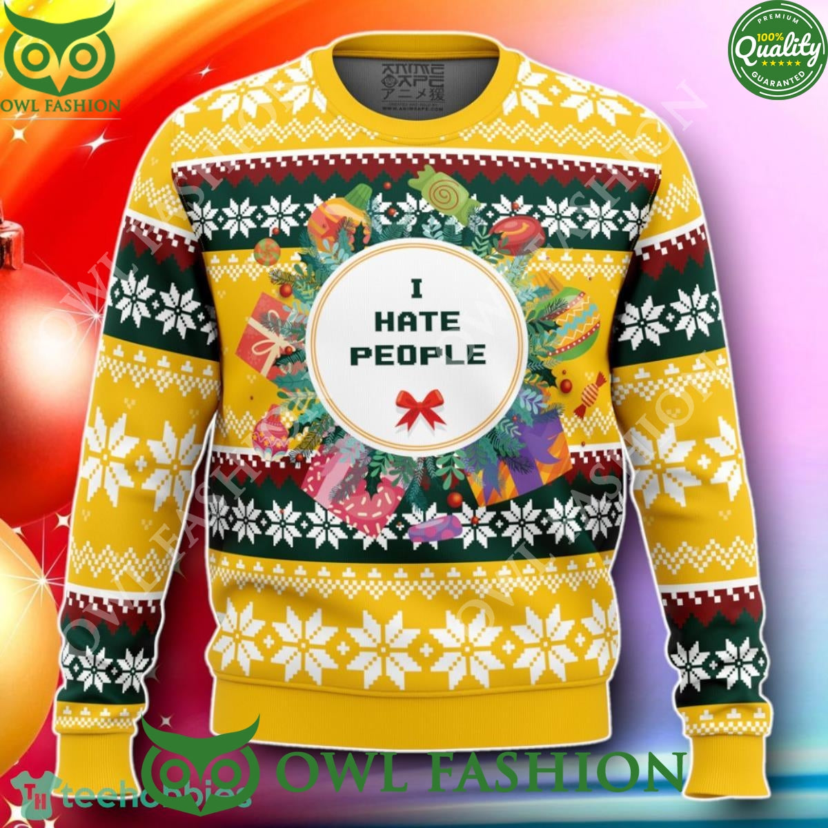 I Hate People Parody 2024 Christmas 3D Ugly Sweater