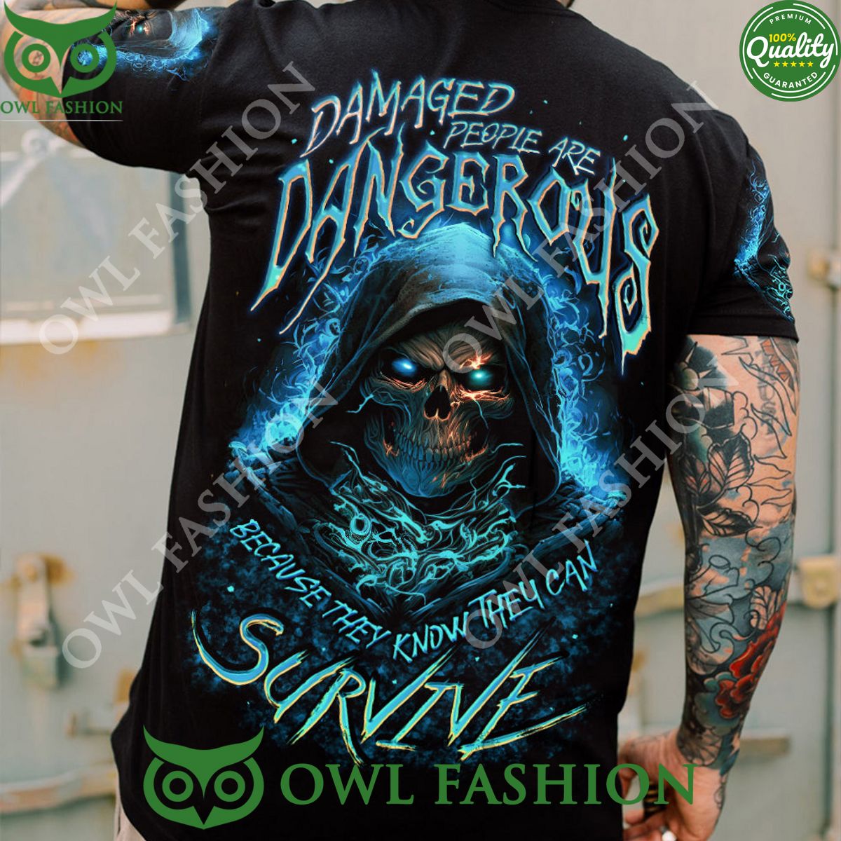 I Have Three Sides Vintage Flower Skull 3D Hoodie Shirt