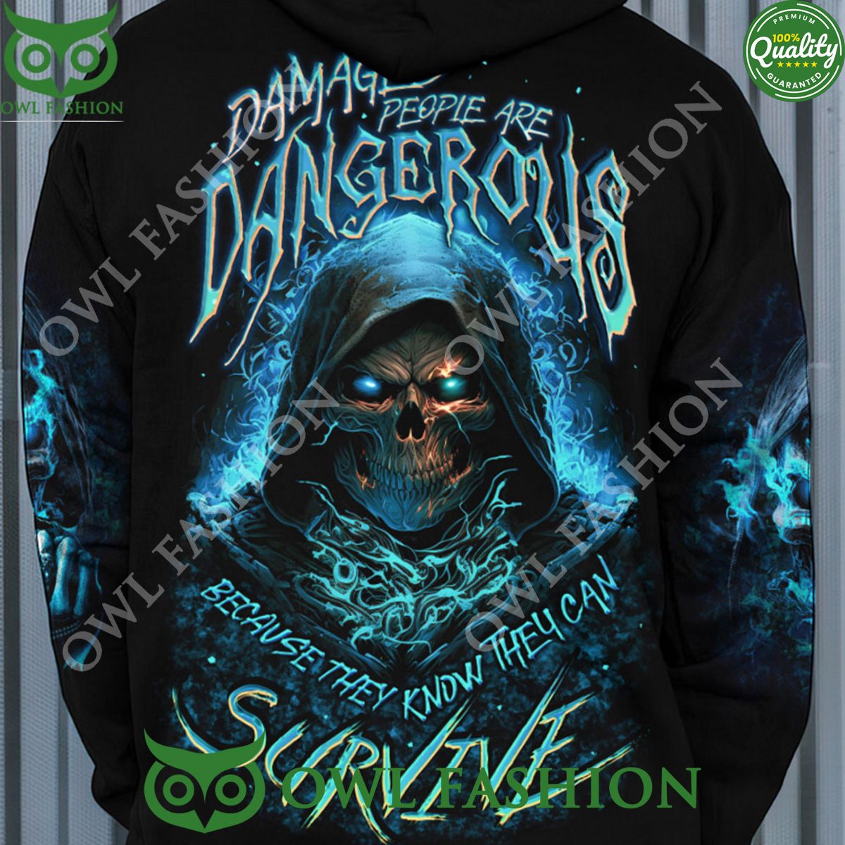 I Have Three Sides Vintage Flower Skull 3D Hoodie Shirt