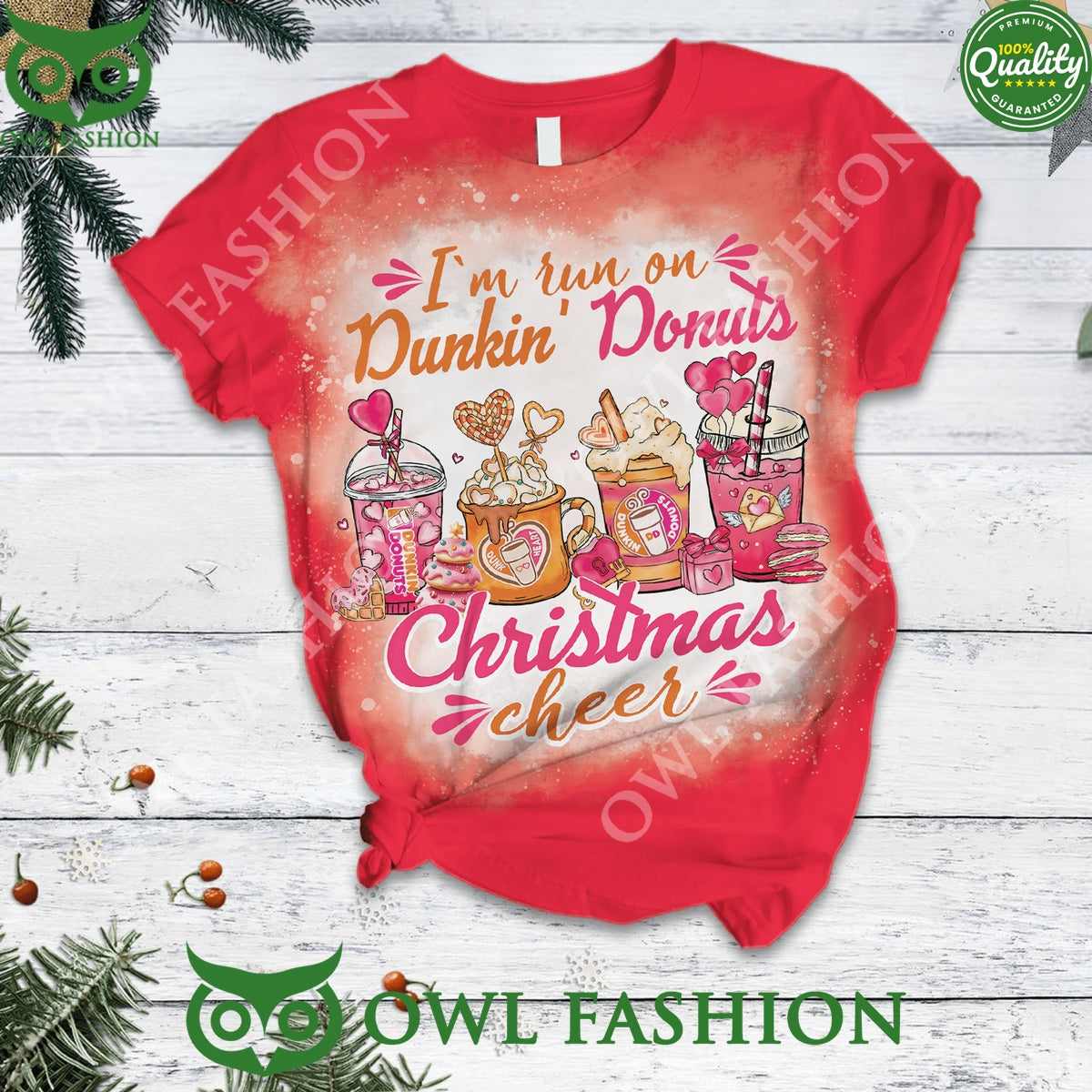 I Run On Dunkin Donuts Christmas Cheer Pajamas