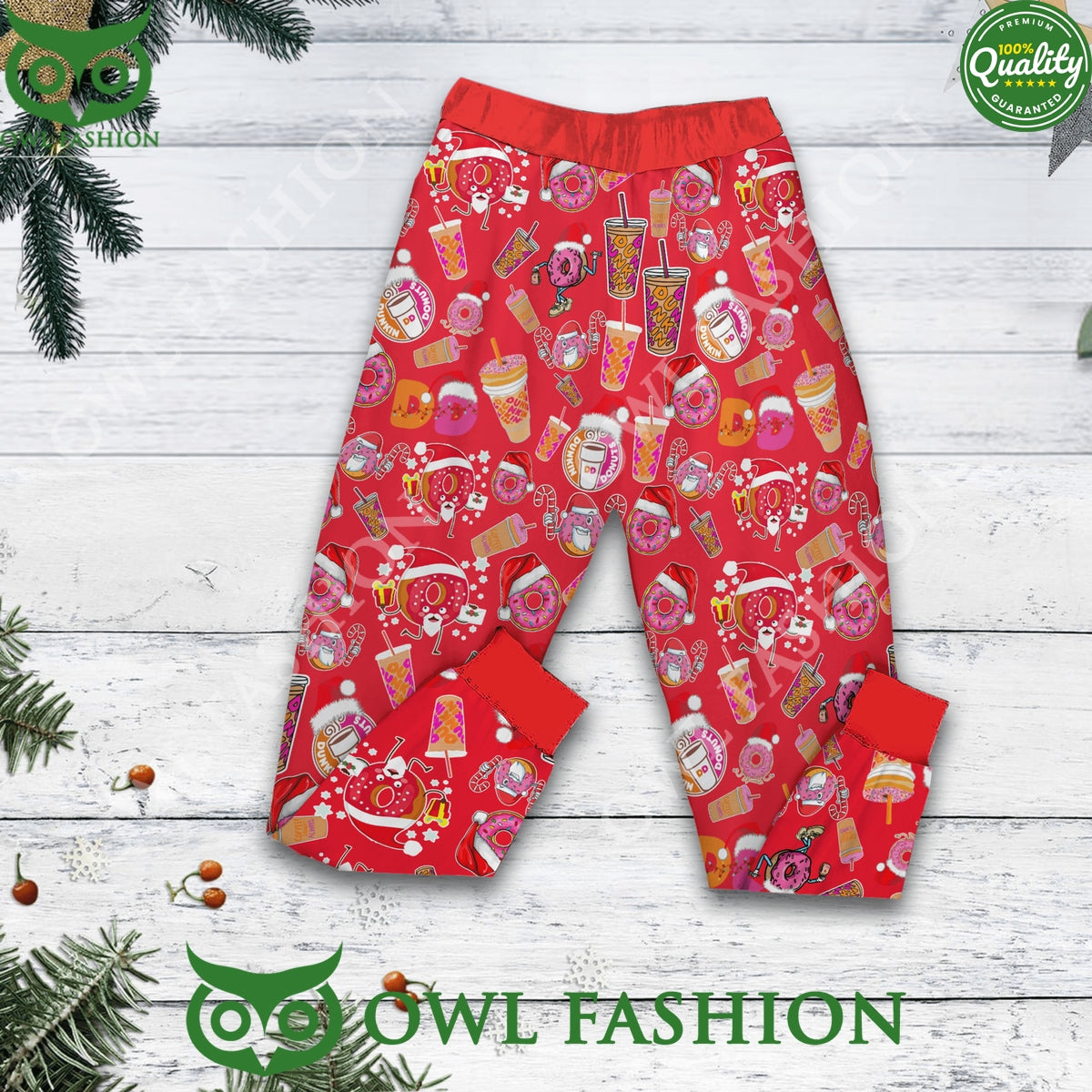 I Run On Dunkin Donuts Christmas Cheer Pajamas