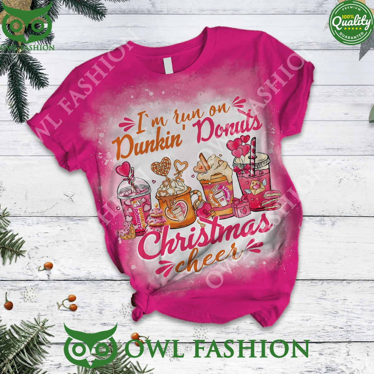I Run On Dunkin Donuts Christmas Cheer Pajamas