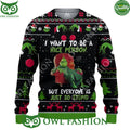 I want to be a nice person Grinch Premium Ugly Sweater