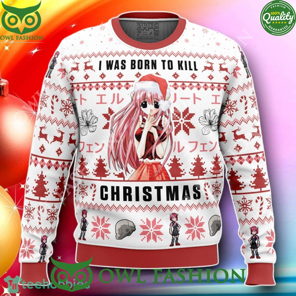 I Was Born To Kill Christmas Elfen Lied Trending 2024 Christmas Ugly Sweater