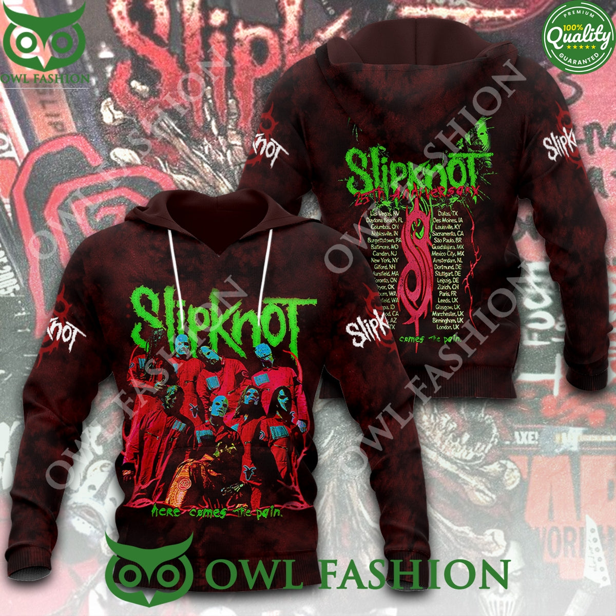Slipknot 25th Anniversary Here Comes The Pain 3D t Shirt