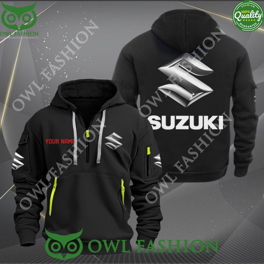Suzuki Motorcycle Powersports Personalized 2D quarter zip hoodie