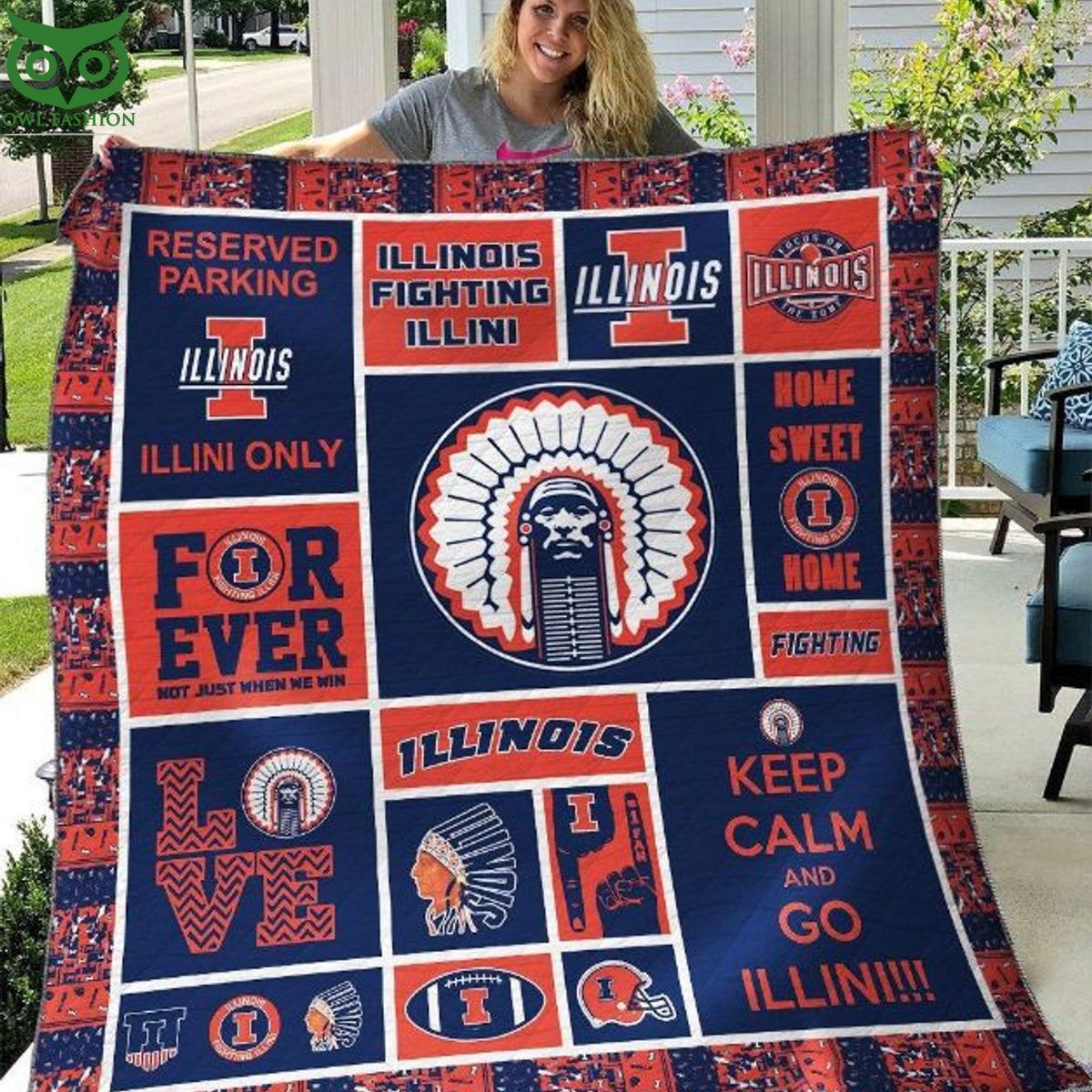 Illinois Fighting Illini NCAA Quilt Blanket