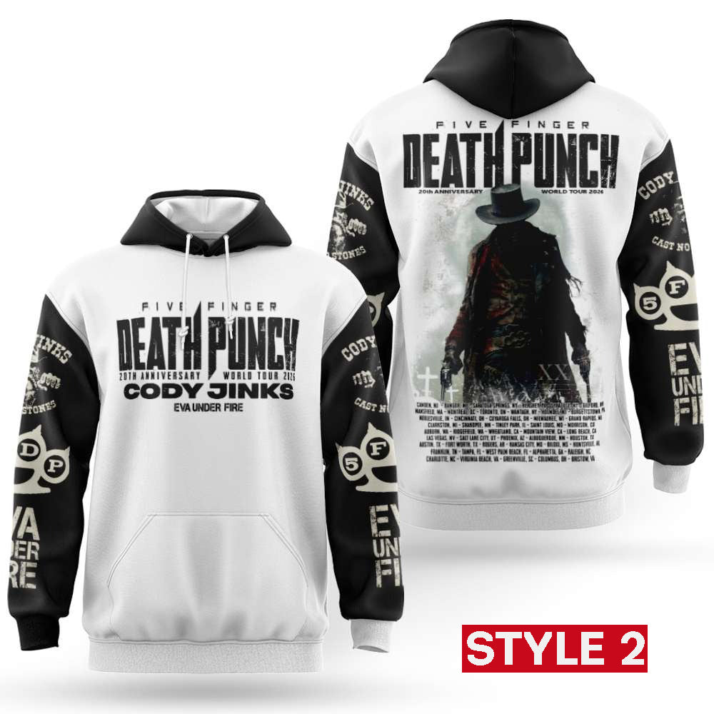 Five Finger Death Punch 20th Anniversary World Tour 2026 Hoodie
