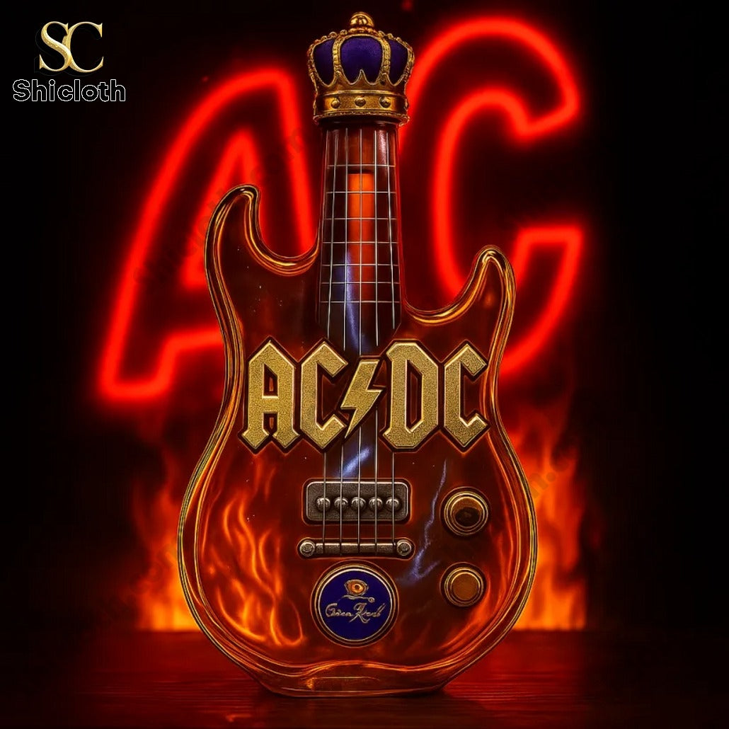 ACDC Guitar Crown Royal Whiskey Bottle