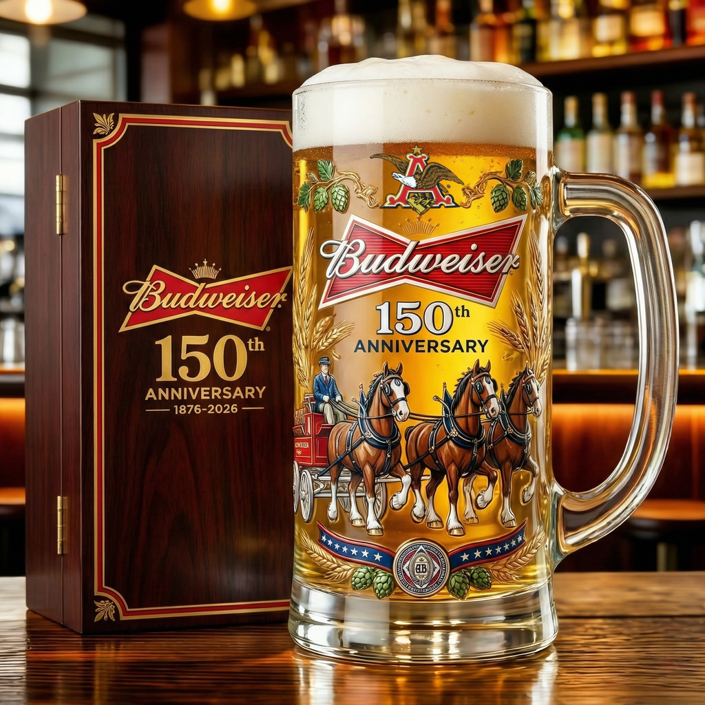 Budweiser 150th Anniversary Commemorative Heritage Beer Glass