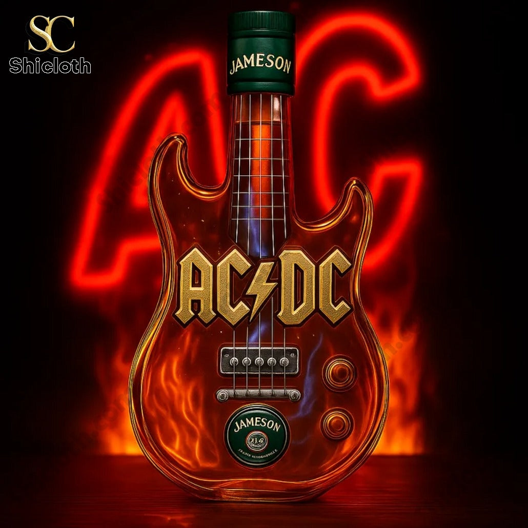 ACDC Guitar Crown Royal Whiskey Bottle