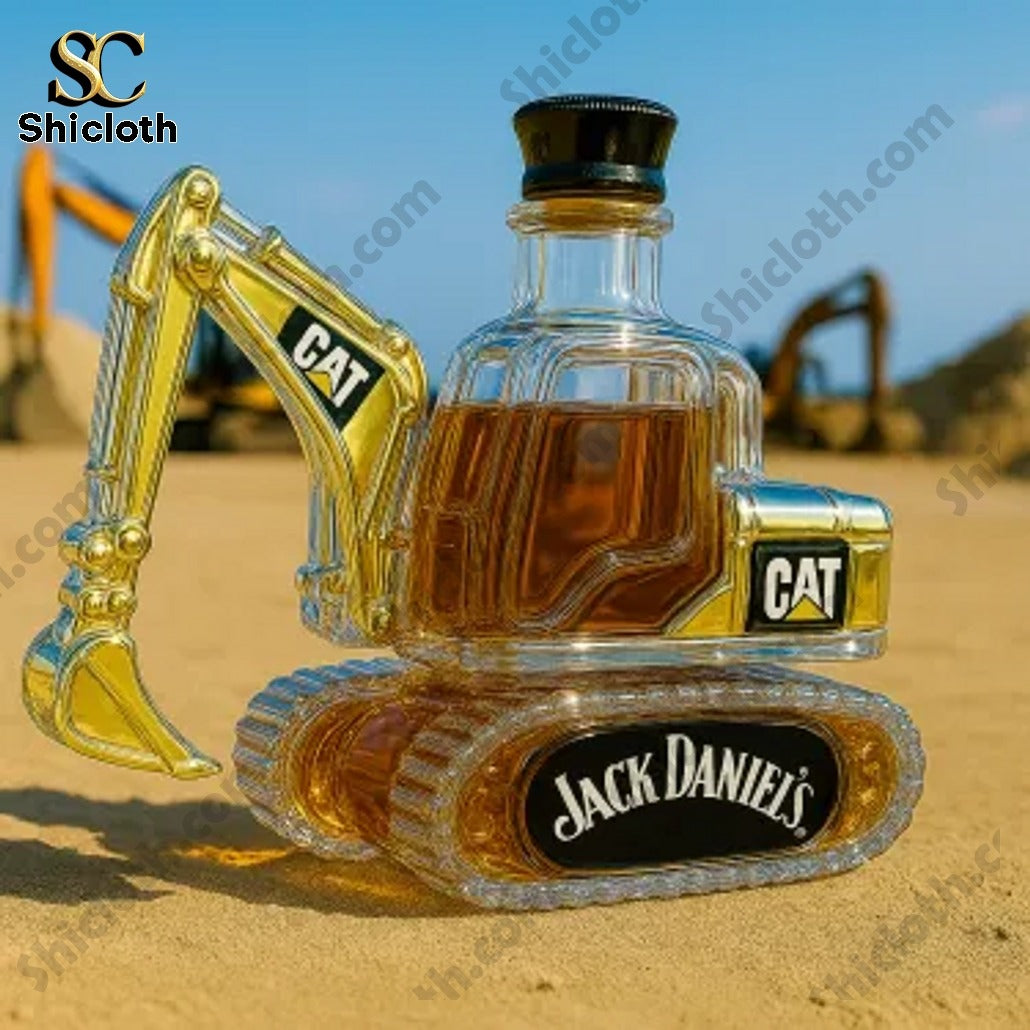 Caterpillar Excavator Crown Royal Bottle