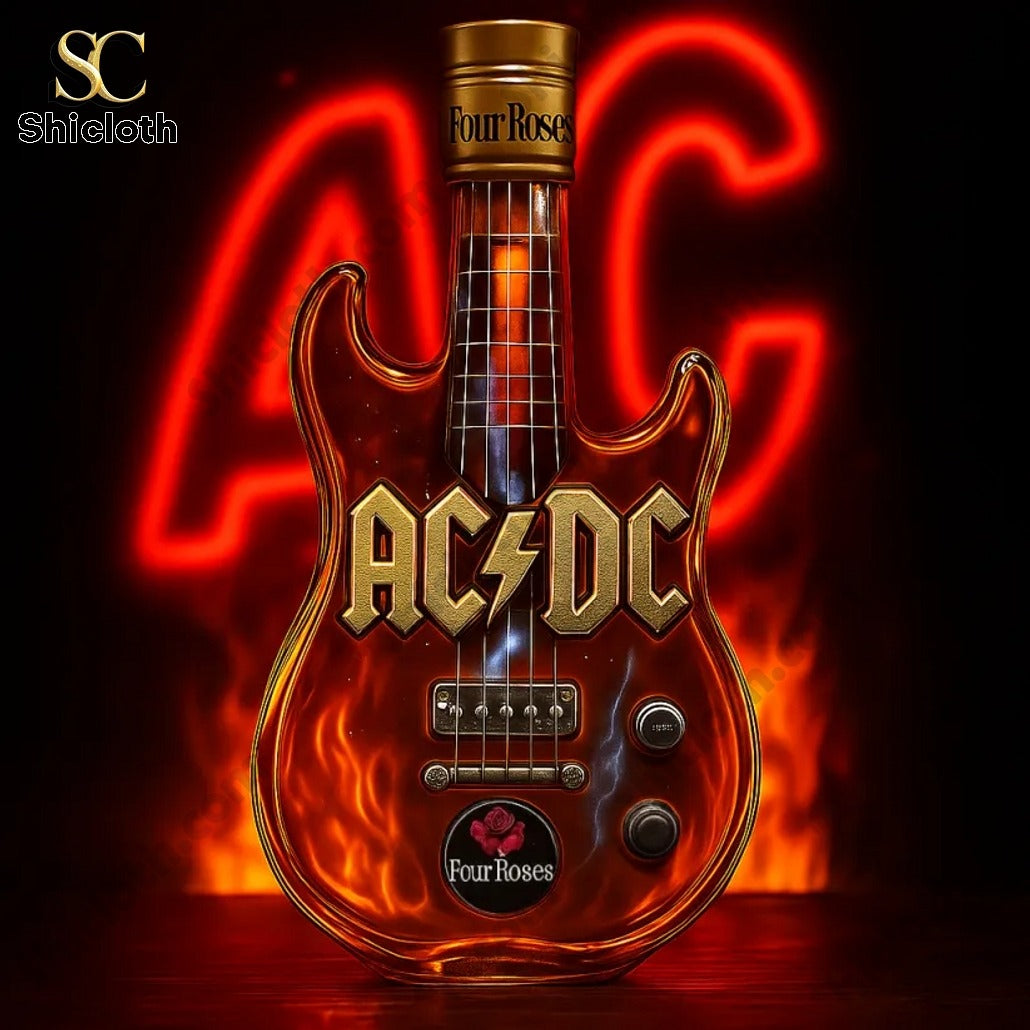 ACDC Guitar Crown Royal Whiskey Bottle