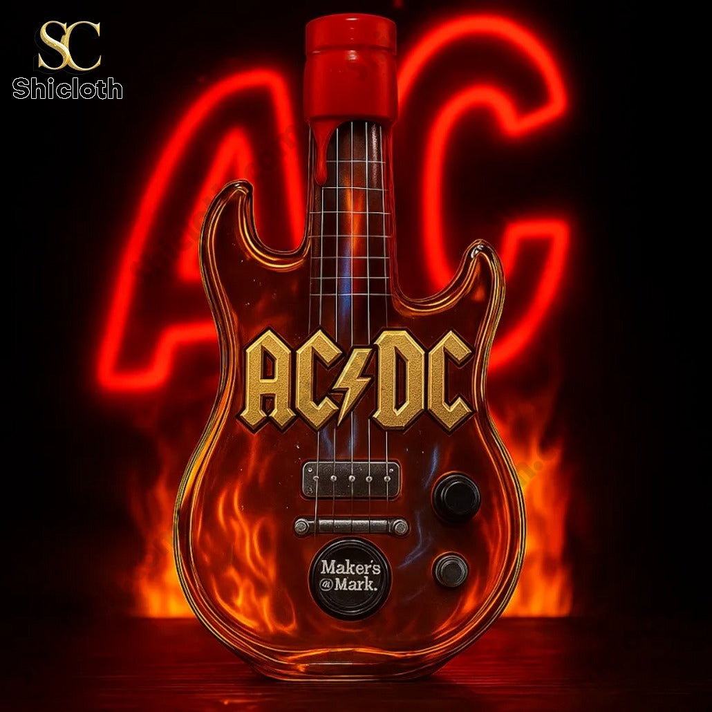 ACDC Guitar Crown Royal Whiskey Bottle