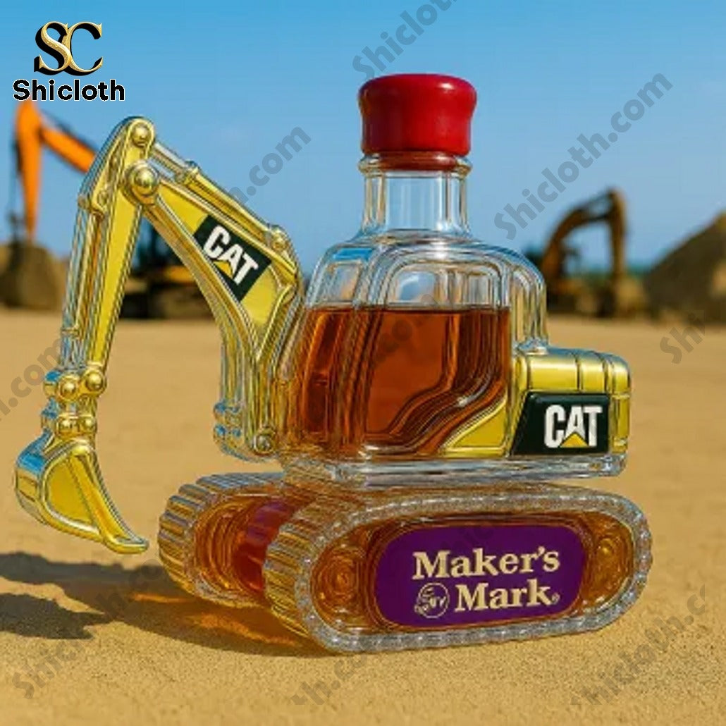 Caterpillar Excavator Crown Royal Bottle