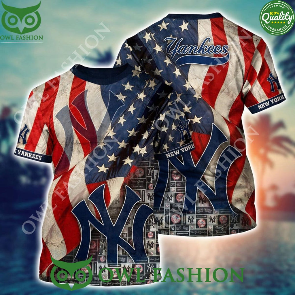 Independence Day New York Yankees MLB Hawaii Shirt USA Flag In Summer