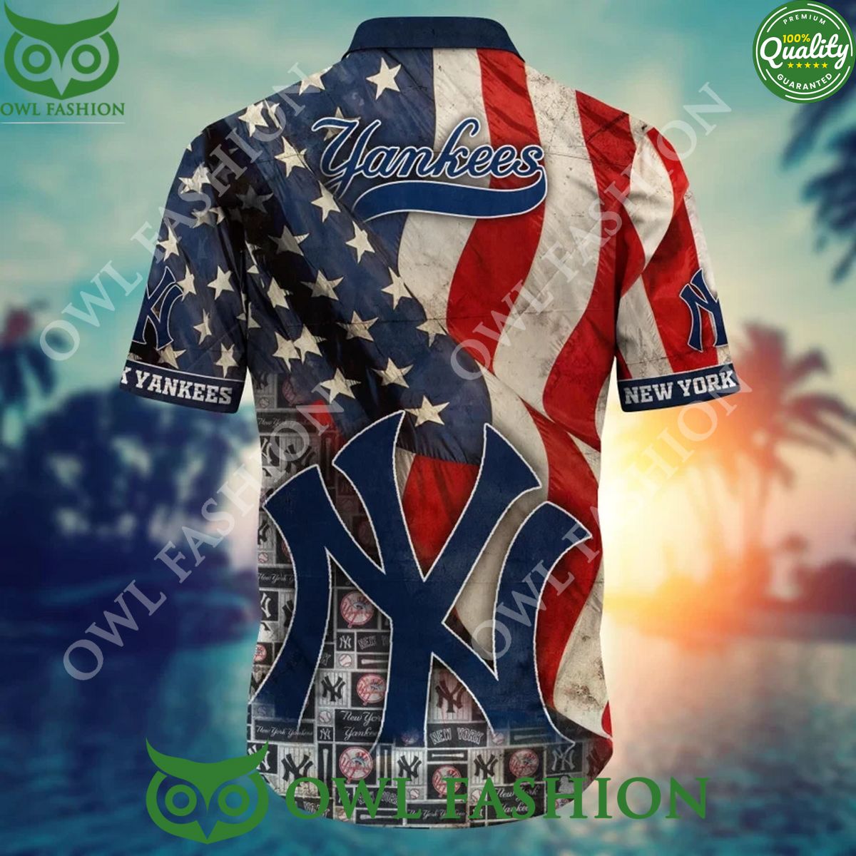 Independence Day New York Yankees MLB Hawaii Shirt USA Flag In Summer