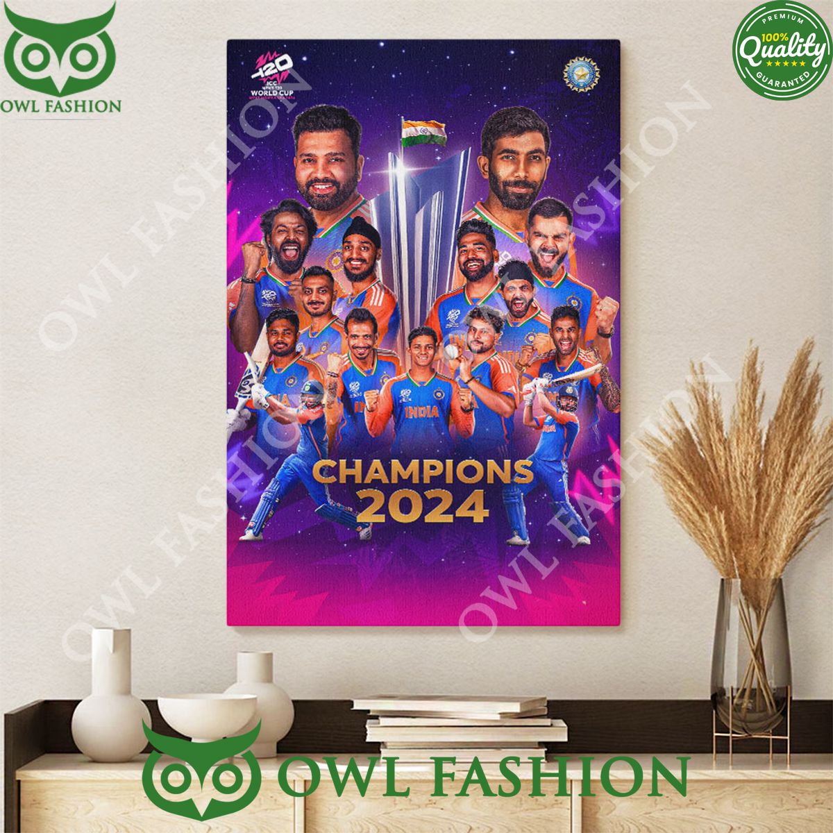 India x ICC men’s T20 World Cup Champion Canvas