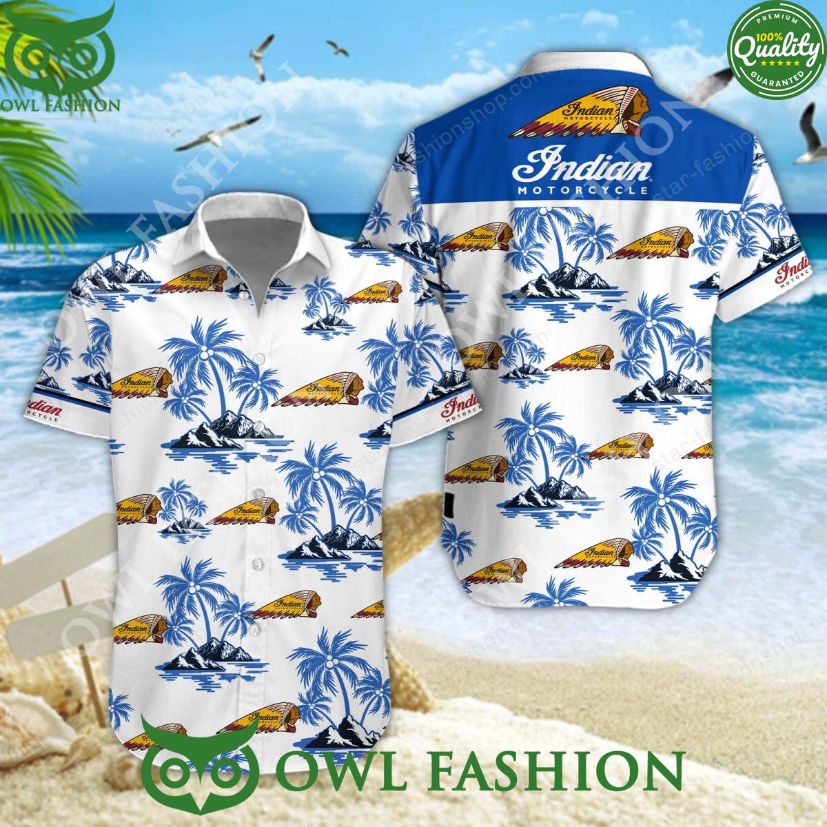 Indian Motorcycle Classic Automobile Brand Limited Hawaiian Shirt and Short