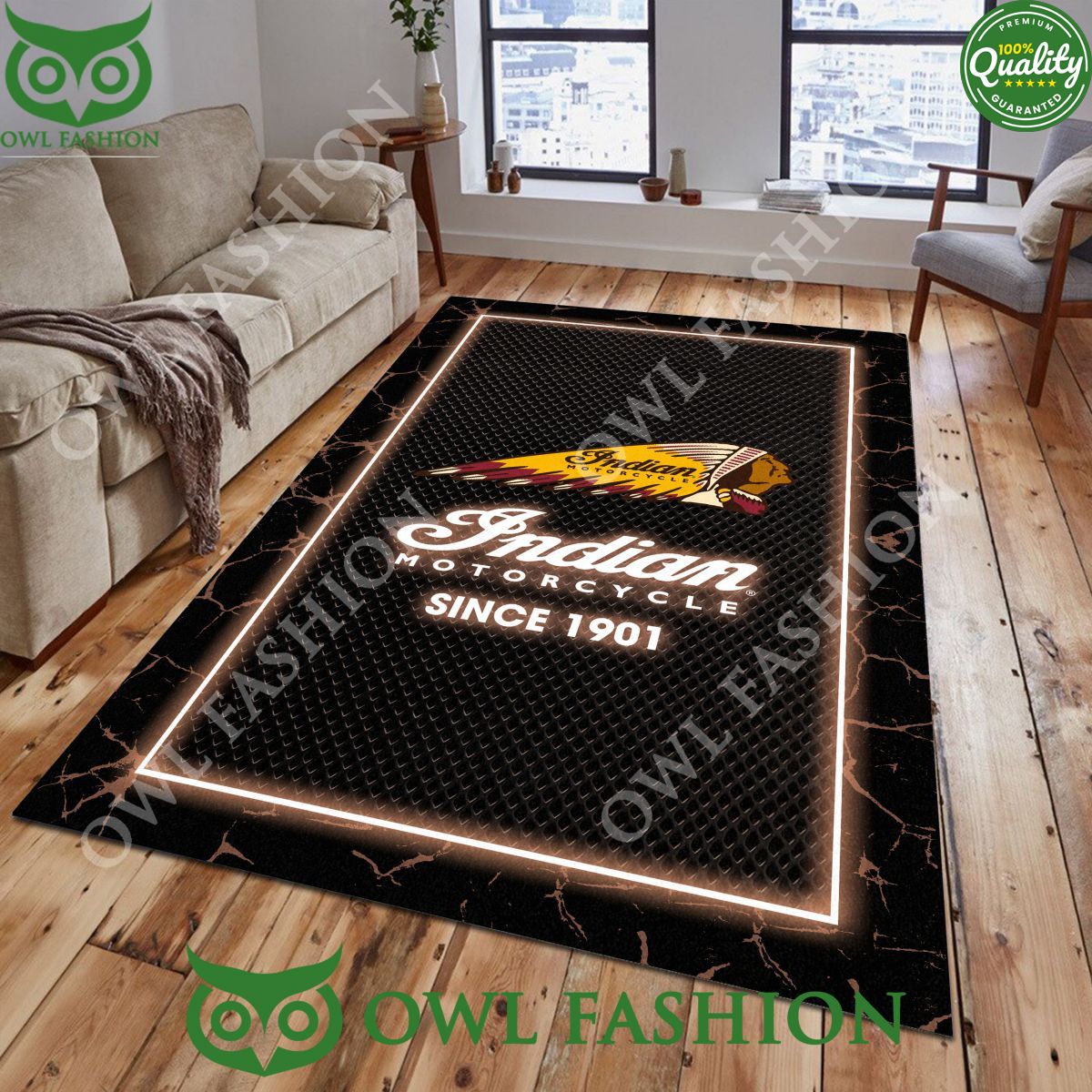Indian Motorcycle Custom Color Living Room Carpet Rug