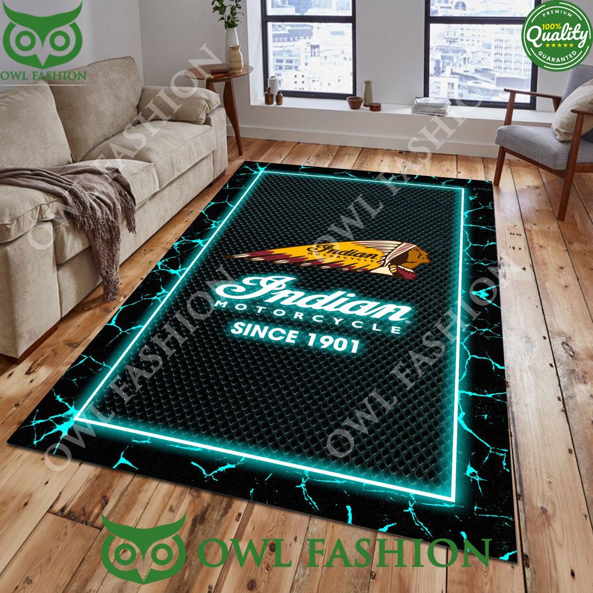 Indian Motorcycle Custom Color Living Room Carpet Rug