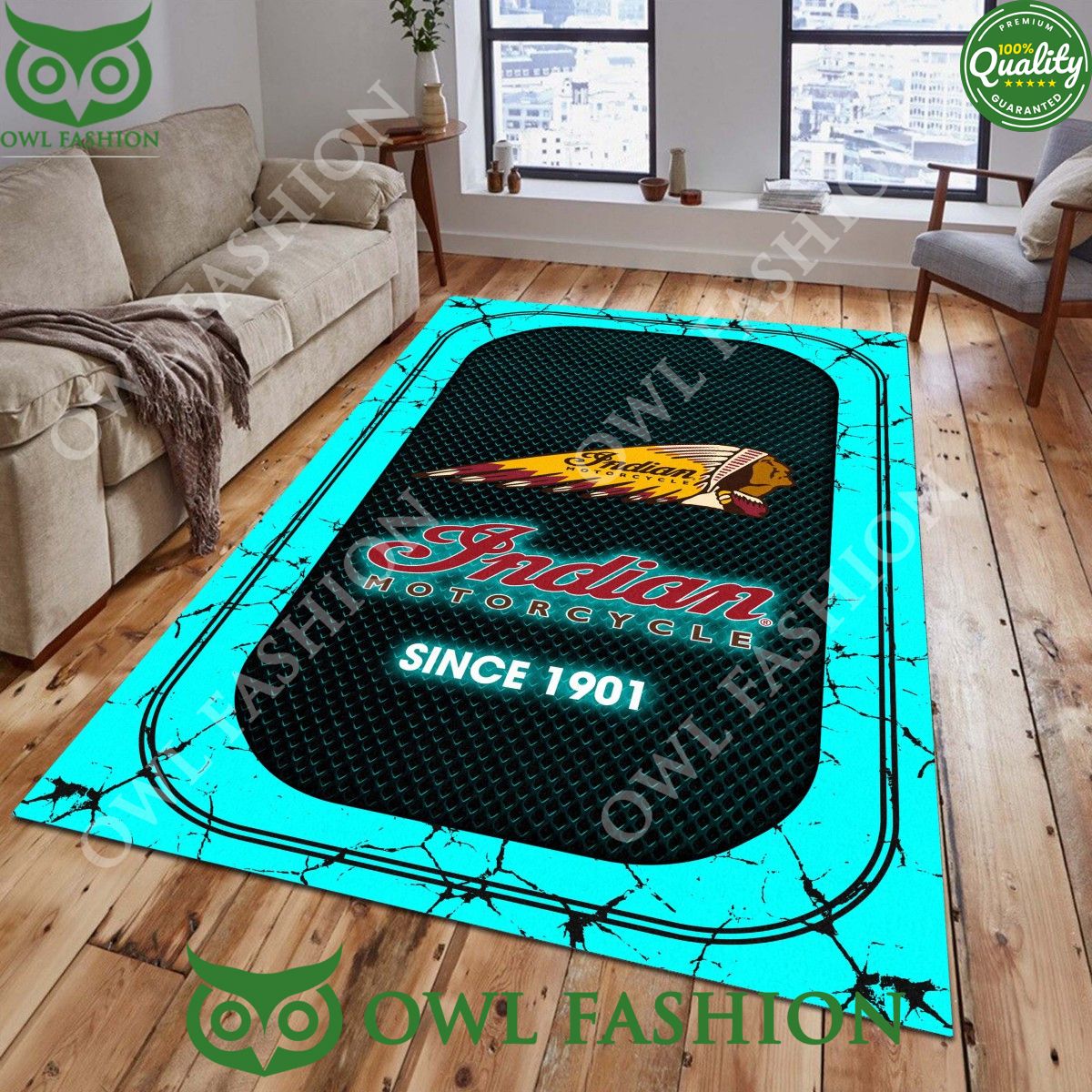 Indian Motorcycle since 1901 American brand Logo Custom Color Rug Carpet