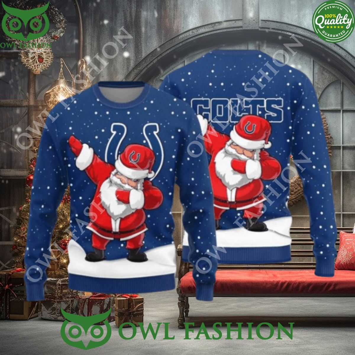 Indianapolis Colts Christmas Dab Santa New Style Sweater Jumper