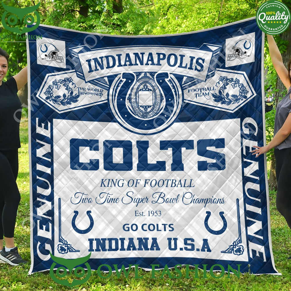 Indianapolis Colts Go Colts King Of Football 1953 Quilt Blanket