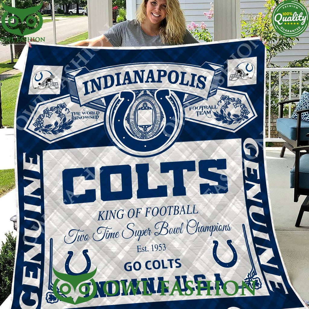Indianapolis Colts Go Colts King Of Football 1953 Quilt Blanket