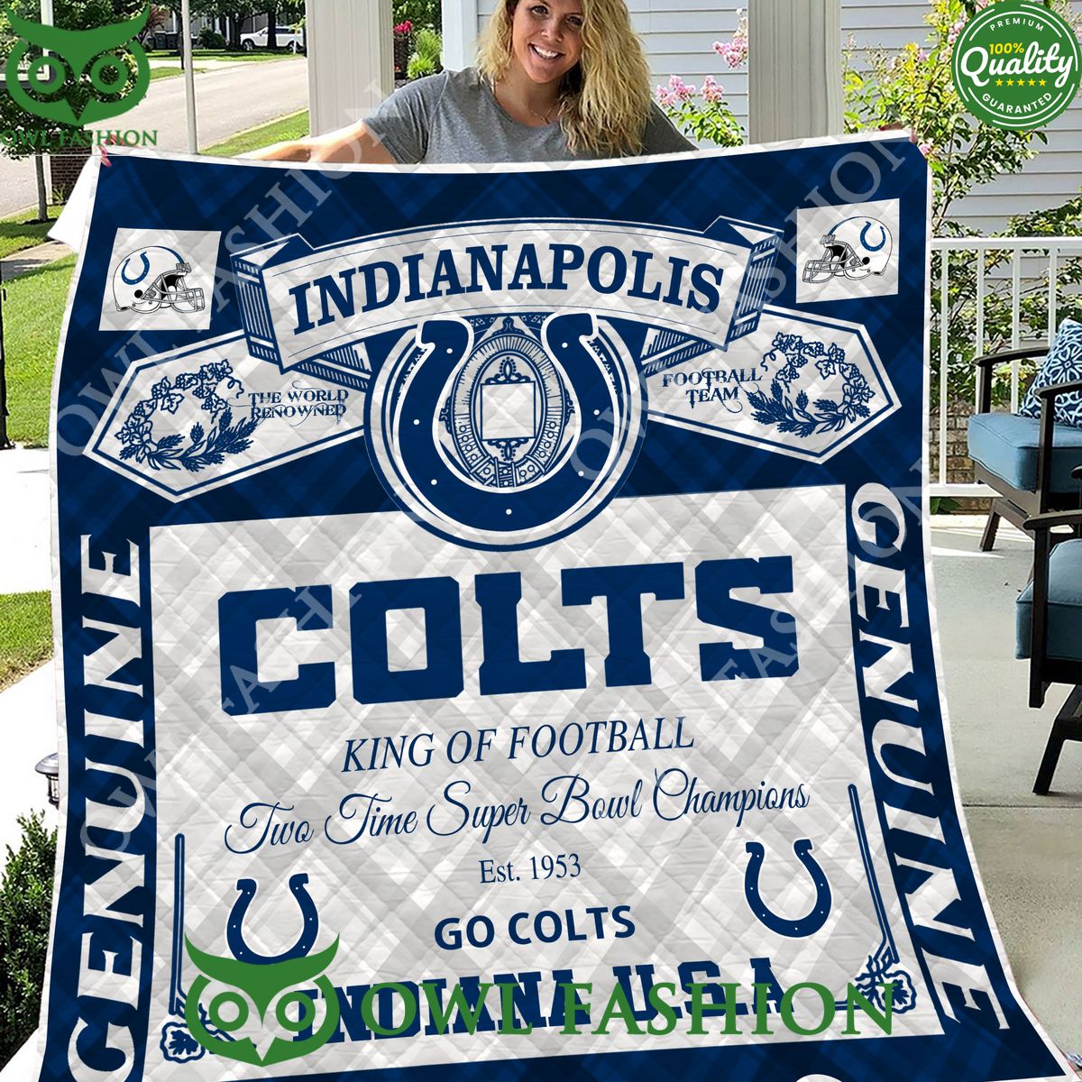 Indianapolis Colts Go Colts King Of Football 1953 Quilt Blanket