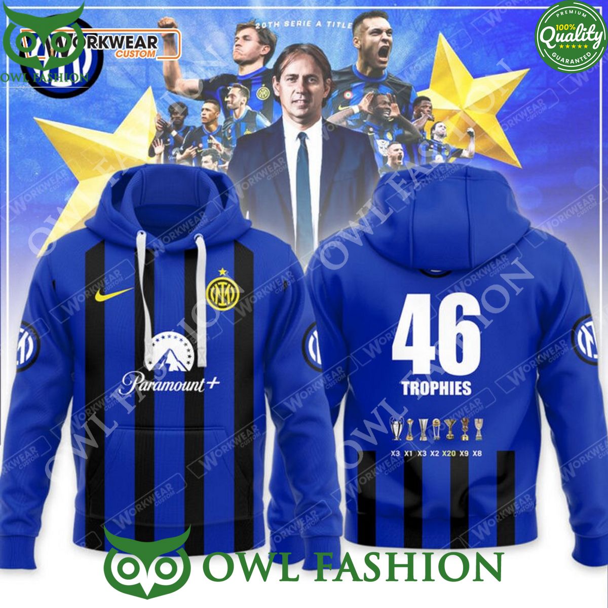 Inter Milan 46 Trophies Paramount Serie A Italy 3D TShirt