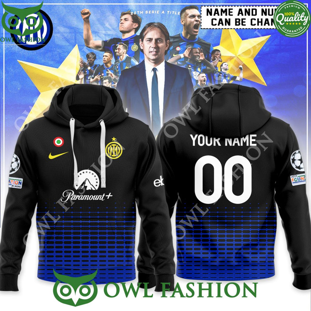 Inter Milan Custom Name Number Paramount Serie A 3D Tshirt