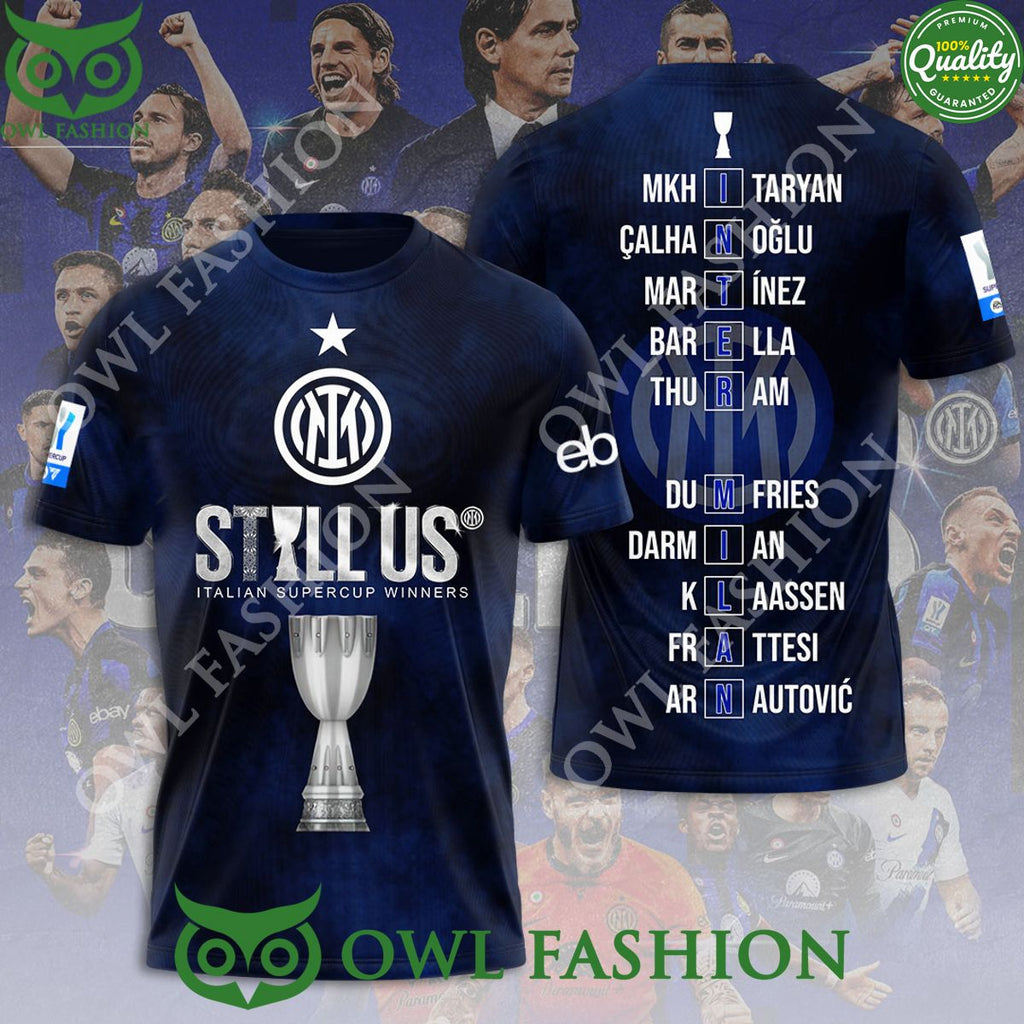 Inter Milan FC Still Us Italian Supercup Winners 3D Shirt