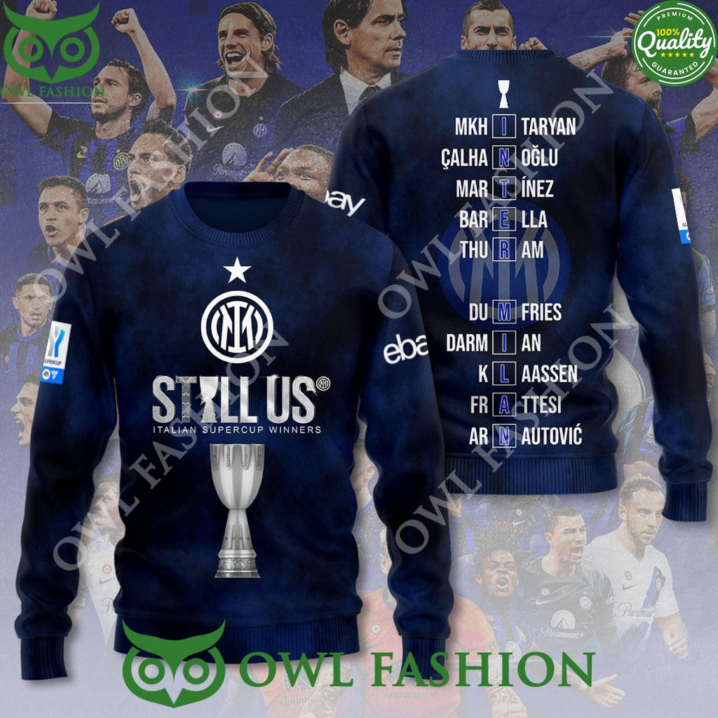 Inter Milan FC Still Us Italian Supercup Winners 3D Shirt