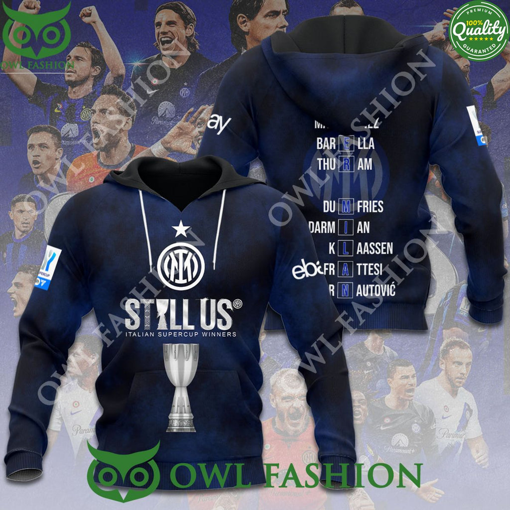 Inter Milan FC Still Us Italian Supercup Winners 3D Shirt