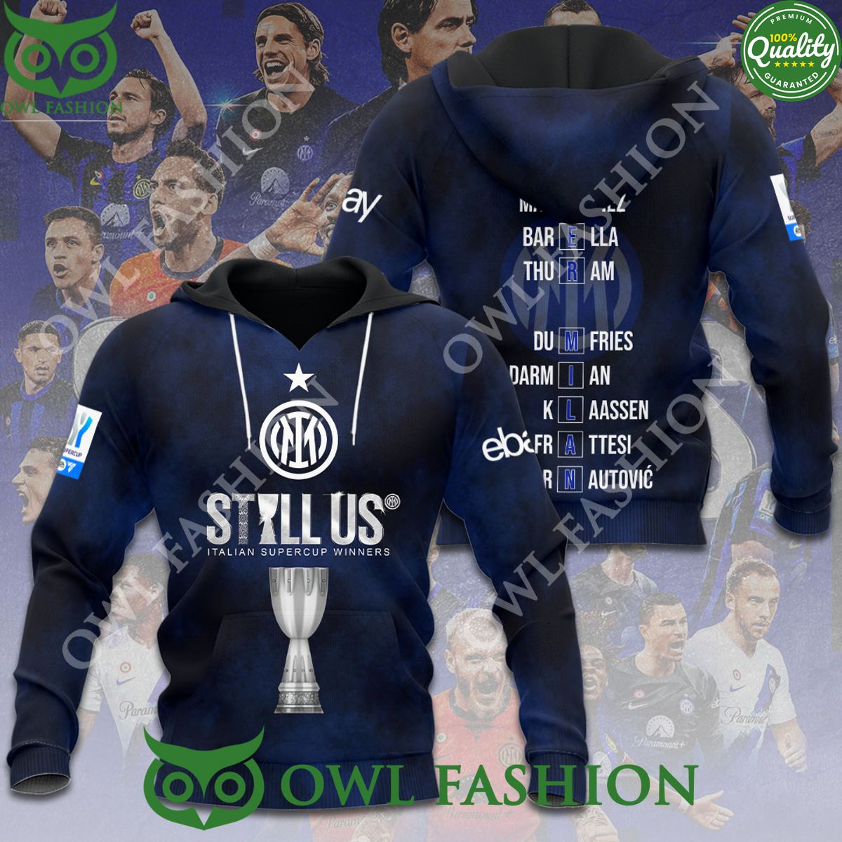 Inter Milan FC Still Us Italian Supercup Winners 3D Shirt