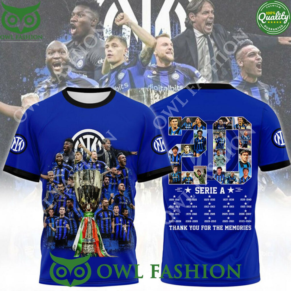 Inter Milan Football Champions Serie A 3D Tshirt