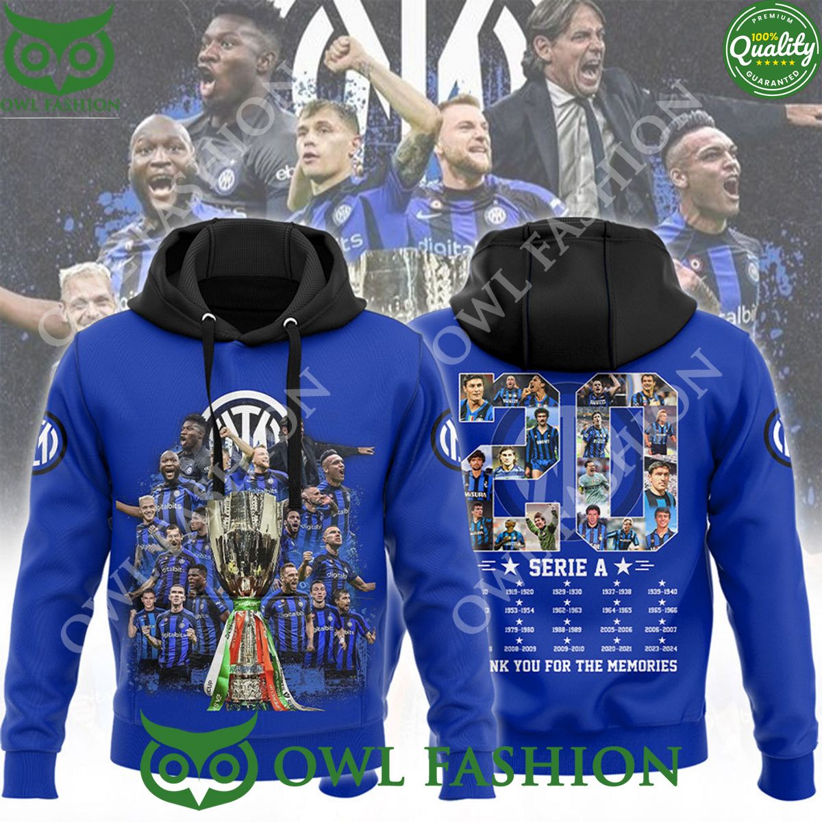 Inter Milan Football Champions Serie A 3D Tshirt