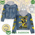 Iowa Hawkeyes NCAA Football Jean Denim Hood Jacket