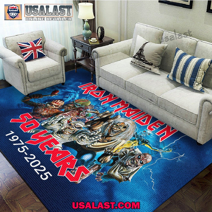 Iron Maiden 50 Years 1975-2025 Rectangle Rug