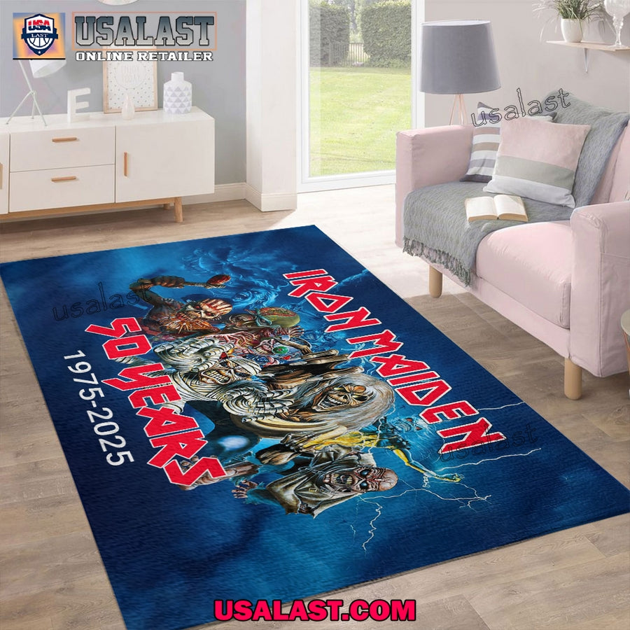 Iron Maiden 50 Years 1975-2025 Rectangle Rug