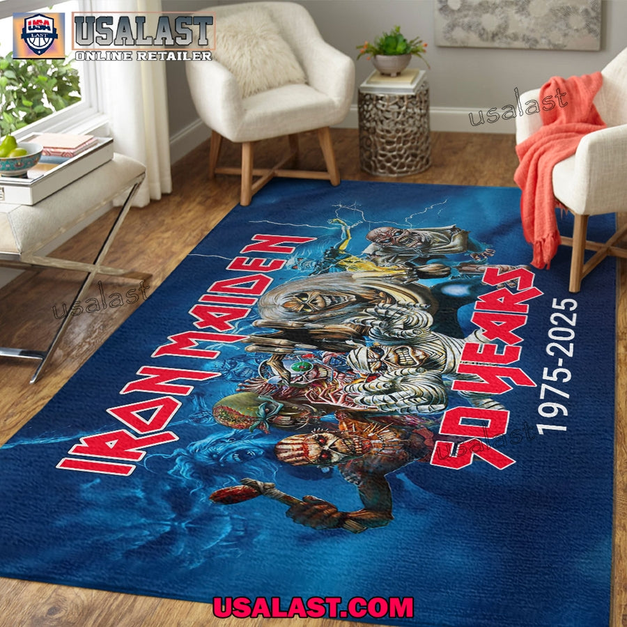 Iron Maiden 50 Years 1975-2025 Rectangle Rug