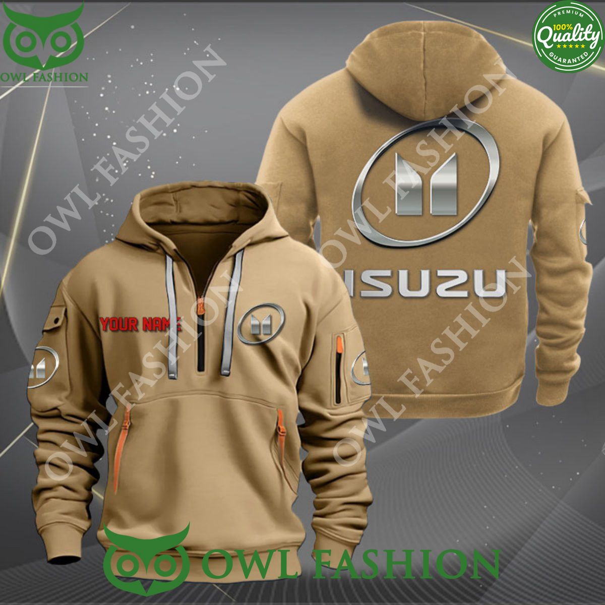 Isuzu Car Motor Luxury Customized 2d half zipper hoodie